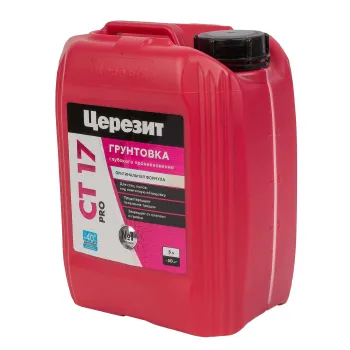 Изображение товара Грунтовка Церезит CT 17 PRO глубокого проникновения, 5 л - универсальное средство для внутренних и Изображение товара Грунтовка Церезит CT 17 PRO глубокого проникновения, 5 л - универсальное средство для внутренних и
