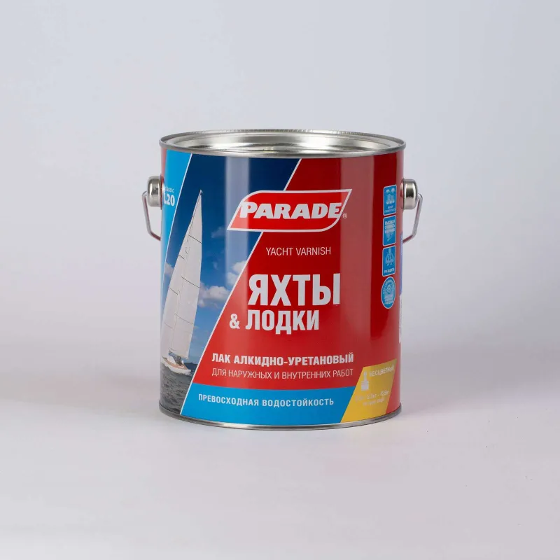 Лак яхтный алкидно-уретановый Parade L20, глянцевый, 2,5л_1