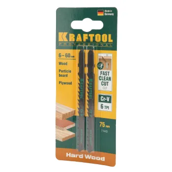 Изображение товара Полотно для электролобзика Kraftool 75 мм шаг 4 мм 2 шт Быстрый рез по дереву Изображение товара Полотно для электролобзика Kraftool 75 мм шаг 4 мм 2 шт Быстрый рез по дереву