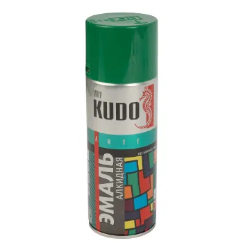 Изображение товара Эмаль аэрозольная Kudo зеленая глянцевая 0,52 л RAL 10081 для металла и дерева Изображение товара Эмаль аэрозольная Kudo зеленая глянцевая 0,52 л RAL 10081 для металла и дерева
