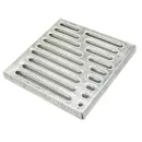 Решетка водоприемная стальная оцинкованная Standartpark Basic РВ-28.28 серая 280х280х20 мм_1