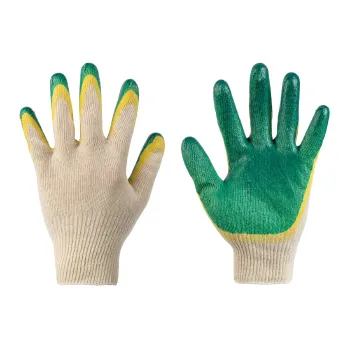 Изображение товара Перчатки х/б с двойным латексным покрытием для садово-строительных работ Изображение товара Перчатки х/б с двойным латексным покрытием для садово-строительных работ