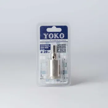Изображение товара Коронка алмазная Yoko 28 мм по кафелю и стеклу с центрирующим сверлом Изображение товара Коронка алмазная Yoko 28 мм по кафелю и стеклу с центрирующим сверлом