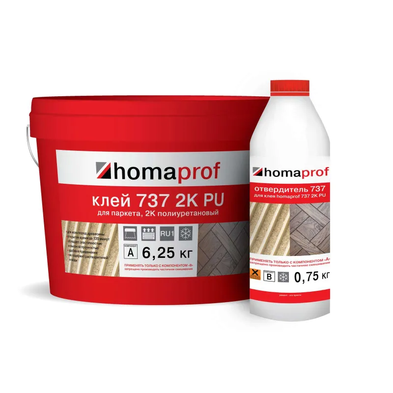 Клей Homaprof 737 2K PU для паркета, 7кг_1