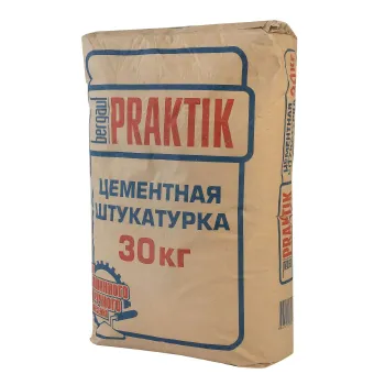 Изображение товара Штукатурка цементная Bergauf Praktik 30 кг Изображение товара Штукатурка цементная Bergauf Praktik 30 кг
