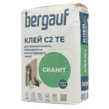 Изображение товара Клей для плитки Bergauf Granit С2ТЕ 25 кг - Высокая адгезия Изображение товара Клей для плитки Bergauf Granit С2ТЕ 25 кг - Высокая адгезия