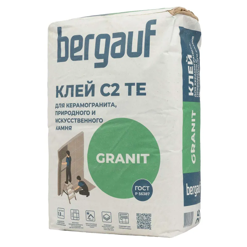 Клей для плитки Bergauf Granit для тяжелых плит С2ТЕ, 25 кг_1
