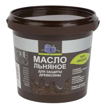 Изображение товара Масло льняное для защиты древесины 1 л бесцветное натуральное Изображение товара Масло льняное для защиты древесины 1 л бесцветное натуральное