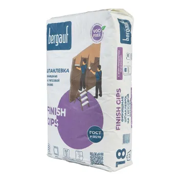 Изображение товара Гипсовая финишная шпаклевка Bergauf Finish Gips 18 кг для внутренних работ Изображение товара Гипсовая финишная шпаклевка Bergauf Finish Gips 18 кг для внутренних работ
