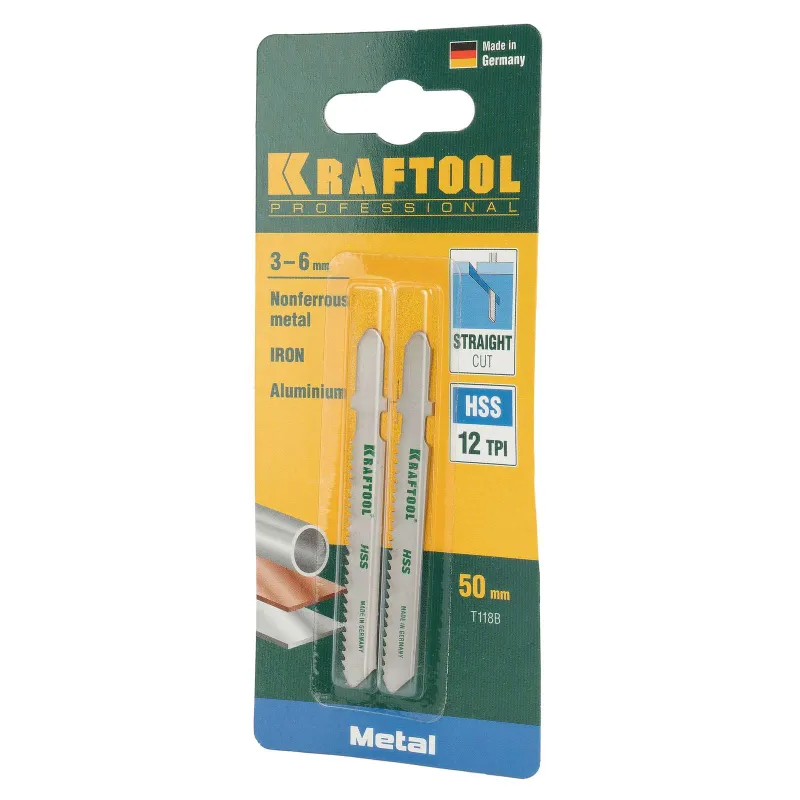 Полотно для электролобзика по металлу Kraftool шаг 2 мм,50 мм быстрый рез 2 штуки_1
