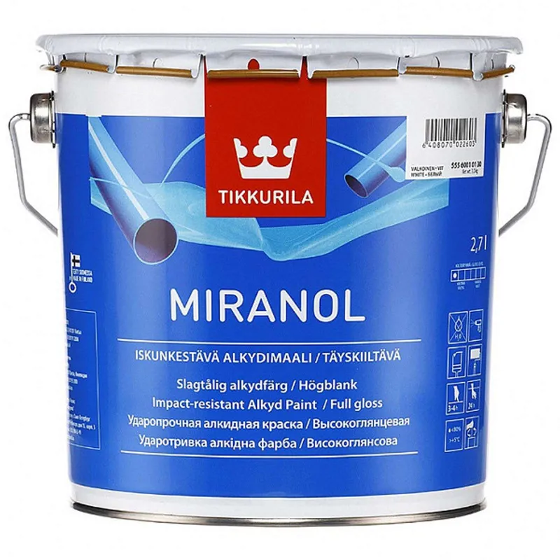 Эмаль Tikkurila Miranol база А высокоглянцевая 2,7 л_1