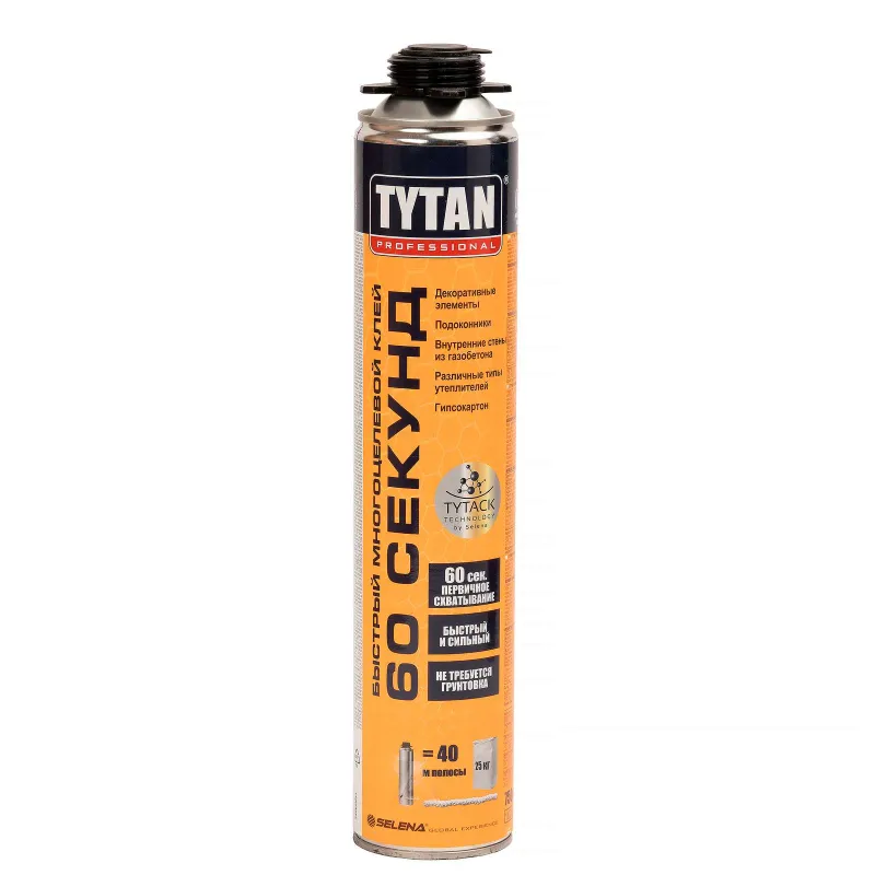 Клей-пена Tytan Professional 60 секунд профессиональная 750 мл_1