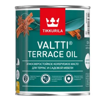 Изображение товара Масло для террас и садовой мебели Tikkurila Valtti Terrace Oil база С 0,9л полуматовое Изображение товара Масло для террас и садовой мебели Tikkurila Valtti Terrace Oil база С 0,9л полуматовое