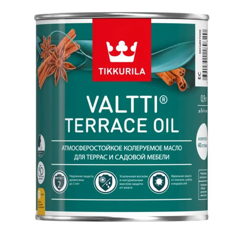 Масло для террас и садовой мебели Tikkurila Valtti Terrace Oil (база С) полуматовое 0,9л_1