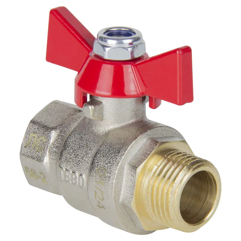 Кран шаровой TEBO В-Н 1/2" бабочка_1