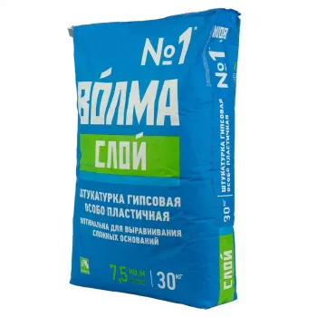 Изображение товара Гипсовая штукатурка Волма Слой 30 кг для внутренних работ Изображение товара Гипсовая штукатурка Волма Слой 30 кг для внутренних работ
