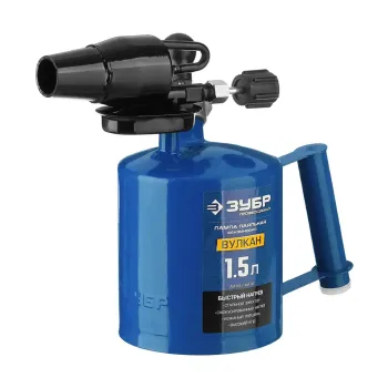 Изображение товара Лампа паяльная бензиновая Зубр Вулкан 1,5 л с высокой температурой Изображение товара Лампа паяльная бензиновая Зубр Вулкан 1,5 л с высокой температурой