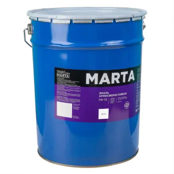 Изображение товара Эмаль ПФ-115 MARTA белая глянцевая для окрашивания 20кг Изображение товара Эмаль ПФ-115 MARTA белая глянцевая для окрашивания 20кг