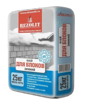 Клей для блоков Rezolit зимний -15°С 25кг
