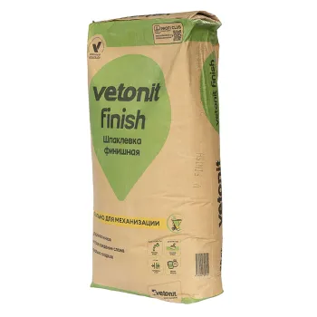 Изображение товара Полимерная финишная шпаклевка Vetonit Finish белая 25 кг для внутренних работ Изображение товара Полимерная финишная шпаклевка Vetonit Finish белая 25 кг для внутренних работ