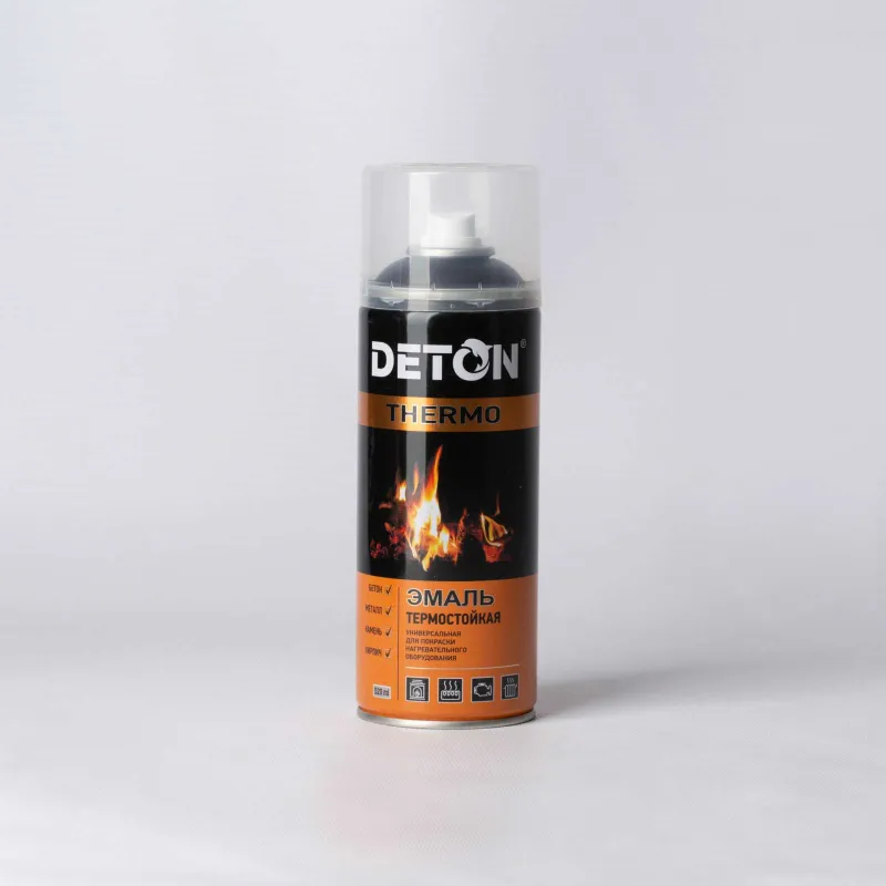 Эмаль аэрозольная Deton Thermo термостойкая до + 750°С черная 520 мл_1