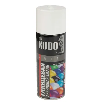 Изображение товара Эмаль аэрозольная акриловая Kudo белая RAL 9003 глянцевая 0,52л Изображение товара Эмаль аэрозольная акриловая Kudo белая RAL 9003 глянцевая 0,52л