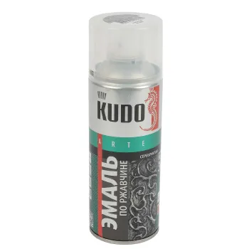 Изображение товара Эмаль аэрозольная по ржавчине Kudo молотковый эффект 0,52л для металла и дерева Изображение товара Эмаль аэрозольная по ржавчине Kudo молотковый эффект 0,52л для металла и дерева