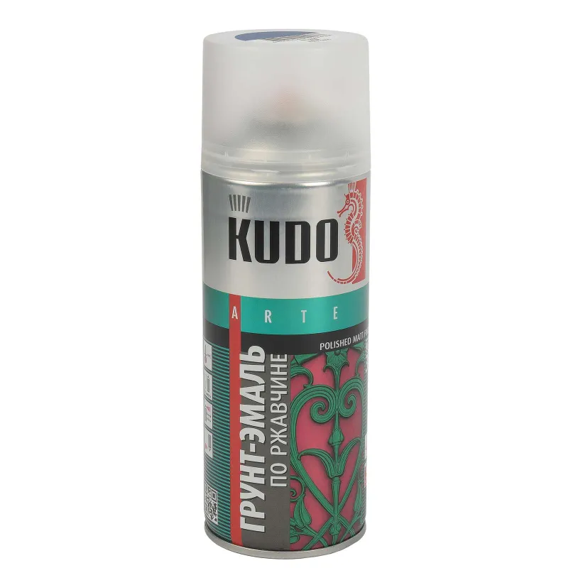 Грунт-эмаль по ржавчине аэрозольная Kudo синяя (RAL 5005) матовая 0,52л_1