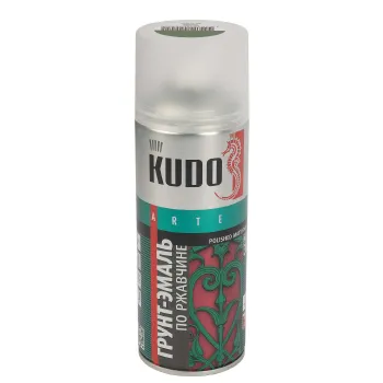 Изображение товара Грунт-эмаль аэрозольная по ржавчине Kudo зеленая матовая 0,52л Изображение товара Грунт-эмаль аэрозольная по ржавчине Kudo зеленая матовая 0,52л