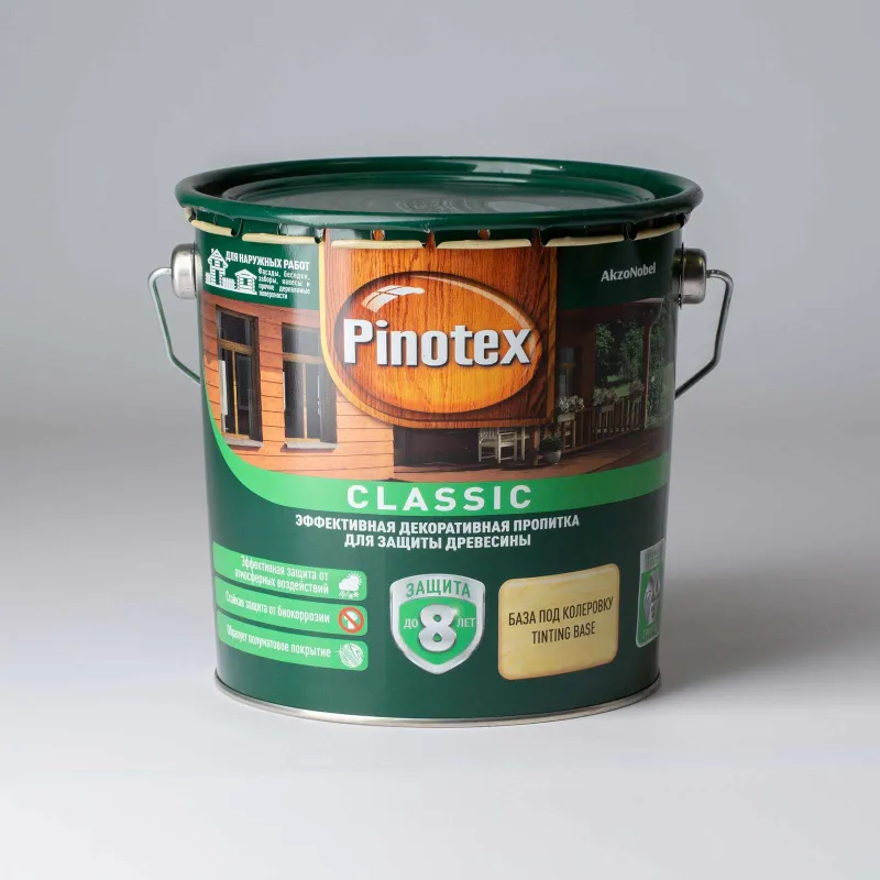 Деревозащитное средство Pinotex Classic Бесцветный, 2,7л_1