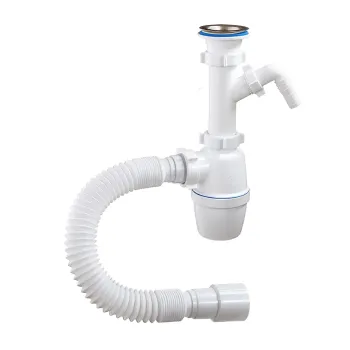 Изображение товара Сифон бутылочный Орио 1 1/2"х40 с отводом и гибкой трубой Изображение товара Сифон бутылочный Орио 1 1/2"х40 с отводом и гибкой трубой