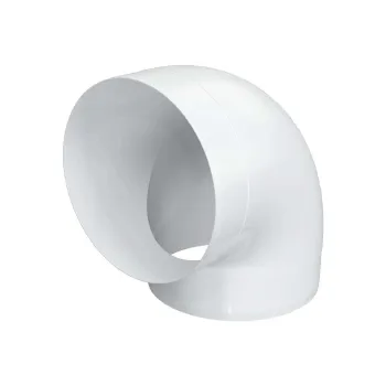 Изображение товара Колено круглое 90 градусов 150 мм 15ККП для вентиляции пластиковое Изображение товара Колено круглое 90 градусов 150 мм 15ККП для вентиляции пластиковое