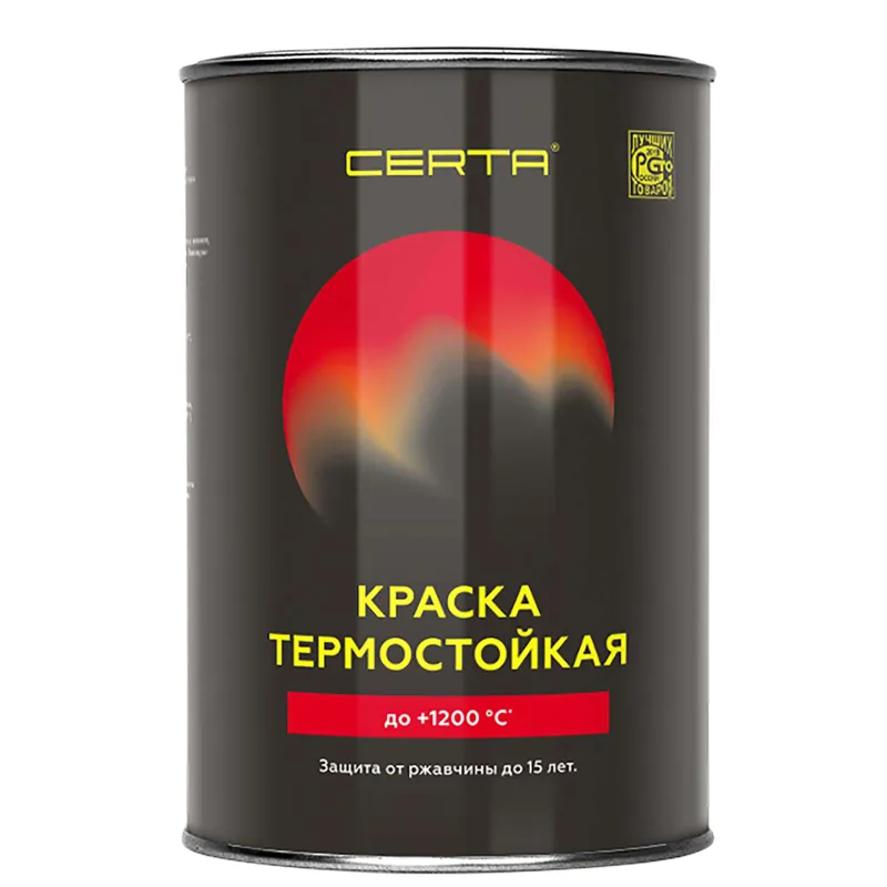 Эмаль термостойкая Certa до+400°С серая 0,8 кг_1