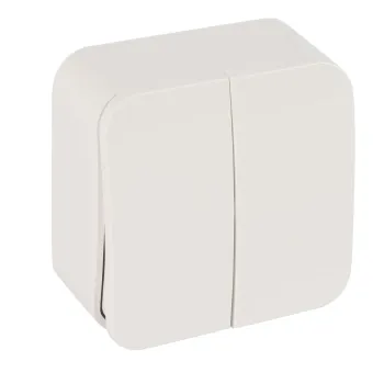 Изображение товара Двухклавишный накладной выключатель Blanca Systeme Electric IP20 белый Изображение товара Двухклавишный накладной выключатель Blanca Systeme Electric IP20 белый