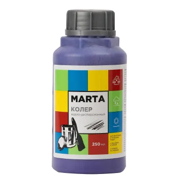 Изображение товара Колер водно-дисперсионный фиолетовый Marta 250 мл для покраски и художественных работ Изображение товара Колер водно-дисперсионный фиолетовый Marta 250 мл для покраски и художественных работ