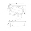 Ванна акриловая Cersanit JOANNA 140х90 правая_2