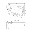 Ванна акриловая Cersanit Joanna 150x95см асимметричная правая_4