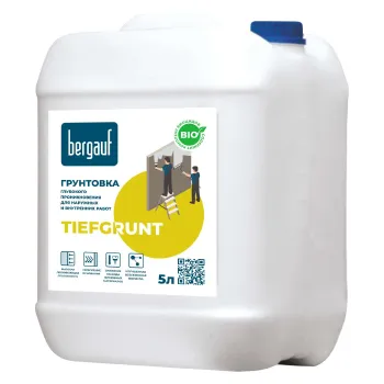 Изображение товара Грунтовка глубокого проникновения Bergauf TiefGrunt 5л Изображение товара Грунтовка глубокого проникновения Bergauf TiefGrunt 5л