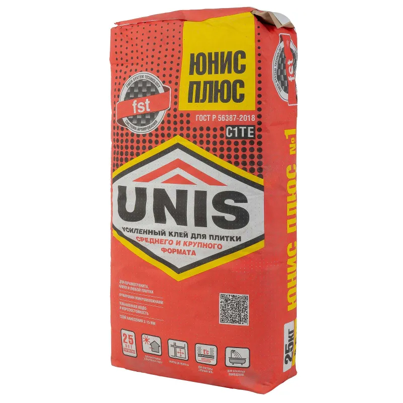 Клей для плитки Unis Плюс C1TE, 25 кг_1