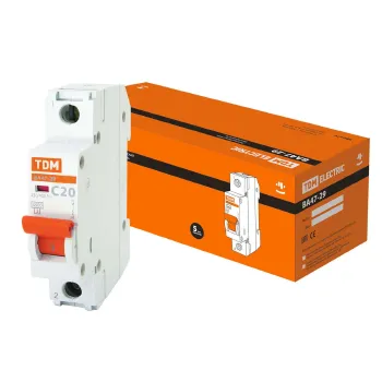 Изображение товара Автоматический выключатель TDM C 20А 4.5кА однополюсный Изображение товара Автоматический выключатель TDM C 20А 4.5кА однополюсный