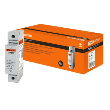 Изображение товара Ограничитель импульсных напряжений ОИН1 TDM для защиты устройств 220-230V Изображение товара Ограничитель импульсных напряжений ОИН1 TDM для защиты устройств 220-230V