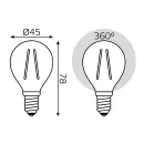 Лампа светодиодная Gauss Filament 9Вт E14 нейтральный белый свет 4100K шар_4