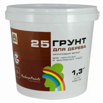Изображение товара Грунт для дерева акриловый Радуга белый 1,3 кг для наружных и внутренних работ Изображение товара Грунт для дерева акриловый Радуга белый 1,3 кг для наружных и внутренних работ