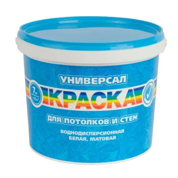 Изображение товара Интерьерная матовая краска Радуга Универсал 7 кг для стен и потолков Изображение товара Интерьерная матовая краска Радуга Универсал 7 кг для стен и потолков