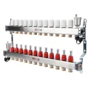 Коллекторная группа Valtec 1" евроконус 3/4" на 12 выходов с расходомерами_1