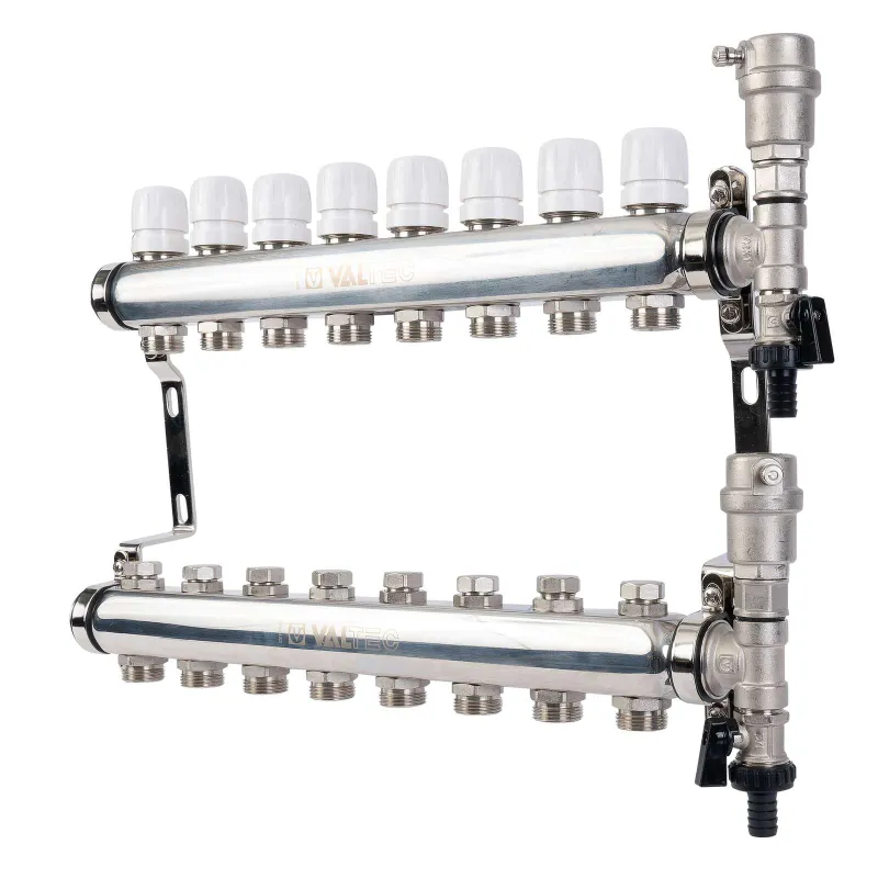 Коллекторная группа Valtec 1" евроконус 3/4" на 8 выходов_1