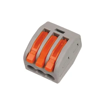 Изображение товара Клемма строительно-монтажная 222-413 3-х проводная 0.08-2.5(4) мм² с рычажком Изображение товара Клемма строительно-монтажная 222-413 3-х проводная 0.08-2.5(4) мм² с рычажком