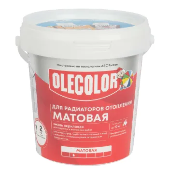 Эмаль акриловая для радиаторов Olecolor белая матовая 1кг