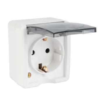 Изображение товара Розетка одноместная накладная с заземлением и крышкой Эксперт IP54 ТДМ Изображение товара Розетка одноместная накладная с заземлением и крышкой Эксперт IP54 ТДМ