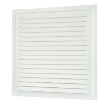 Изображение товара Металлическая вентиляционная решетка 300x300 мм белая Era с москитной сеткой Изображение товара Металлическая вентиляционная решетка 300x300 мм белая Era с москитной сеткой